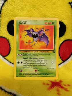 Vintage Pokemon Card Base Set Fossil Zubat - Image 1