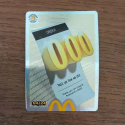 McDonalds Legendary Holographic Card #4 Order 000 Shiny Unredeemed new - Image 1