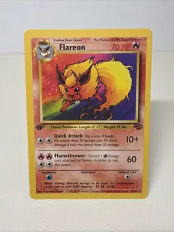 Flareon 19/64 Jungle Non Holo 1st Edition Pokemon Card - LP - Image 1