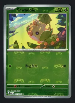 Sewaddle Master Ball Holo 001/086 White Flare Common Pokemon TCG - Image 1