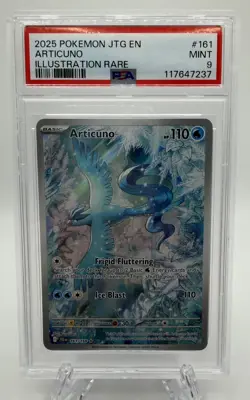 ARTICUNO 2025 POKEMON JOURNEY TOGETHER ILLUSTRATION RARE 161/159 PSA 9 - Image 1