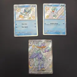 Pokemon TCG Paldean Fates Quaxly SVP 082, Quaxwell SVP 083, Quaquaval SVP 084 - Image 1