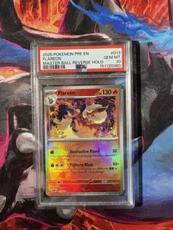 Pokemon - Flareon- Masterball Reverse Foil #13 - Prismatic Evolutions - PSA 10 - Image 1