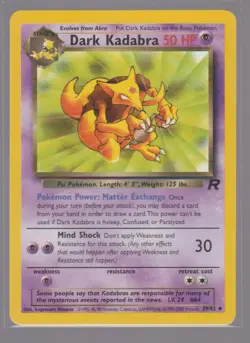 DARK KADABRA 39/82 UNCOMMON TEAM ROCKET POKEMON UNLIMITED NEAR MINT - Image 1