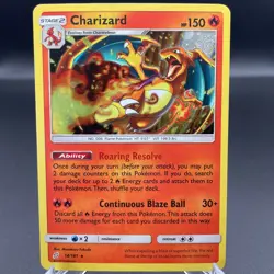 Pokemon Charizard 14/181 Cosmos Holo Swirl Team Up SM NM Fire Rare Stage 2 - Image 1