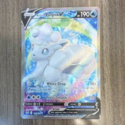 Pokemon Alolan Vulpix V Full Art Ultra Rare Holo 173/195 Silver Tempest 190 HP - Image 1