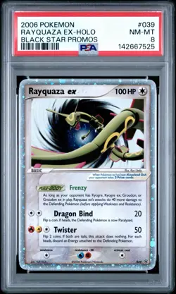 Rayquaza EX 039 Pokemon Black Star promo 2006 EX, Near Mint PSA 8 Holo - Image 1