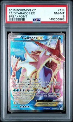 Pokemon TCG 2016 XY Breakpoint Full Art Gyarados ex #114 PSA 8 Near Mint-Mint - Image 1