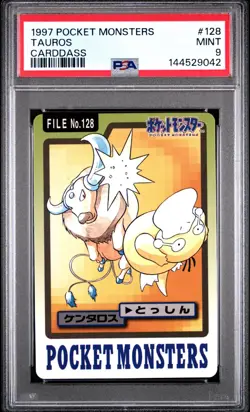PSA 9 2026 CERT TAUROS PSYDUCK 1997 POCKET MONSTERS CARDDASS #128 - Image 1