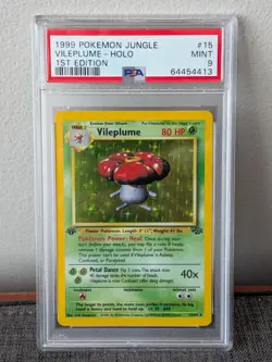 PSA 9 Vileplume 1st Edition Holo | 1999 Pokemon Jungle #15 - Image 1