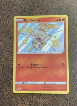 Scorbunny SV015/SV122 Shining Fates Shiny Vault Holo Pokemon Card - Image 1