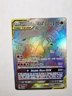 Pokemon TCG Reshiram Charizard Tag Team GX Unbroken Bonds Holo Card 217/214 - Image 1