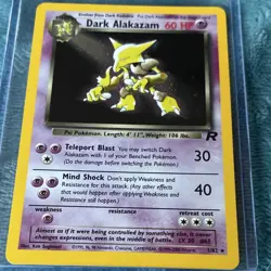 Pokemon Dark Alakazam Team Rocket Holo Rare 1/82 60HP English - Image 1