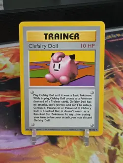 Pokemon TCG Clefairy Doll Trainer Base Set 70/102 Vintage LP - Image 1