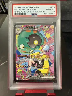 2026 POKEMON ASCENDED HEROES SPECIAL ILLUSTRATION RARE IONOS BELLIBOLT EX PSA 10 - Image 1