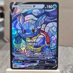 Pokemon stained glass Wartortle V FAN ART NON-TCG - Image 1