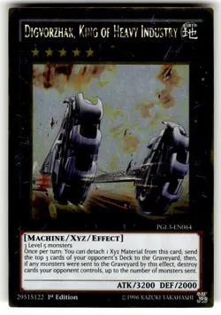 YUGIOH DIGVORZHAK KING OF HEAVY INDUSTRY PGL3-EN064 GOLD 1ST ED NM - Image 1