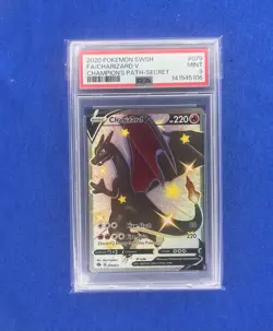 Pokemon Charizard V 2020 SWSH Champion's Path-Secret #079 FA PSA 9 - Image 1
