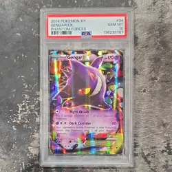 PSA 10 GEM MINT POKEMON Gengar EX 34/119 XY Phantom Forces Ultra Rare Holo 2014 - Image 1