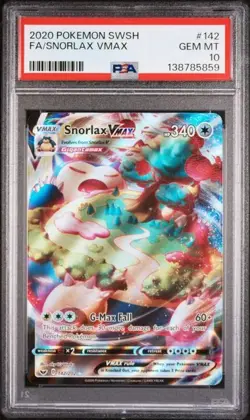 2020 POKEMON SWORD & SHIELD #142 FULL ART/SNORLAX VMAX PSA 10 - Image 1