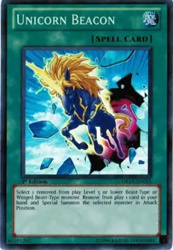 Unicorn Beacon - DREV-EN055 - Super Rare - Unlimited Edition - Heavily Played - - Image 1