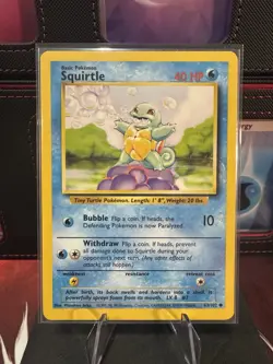 Squirtle 63/102 1999 Base Set Non-Holo English Pokemon Card NM - Image 1