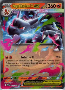 Mega Charizard X ex 013/094 ME02: Phantasmal Flames - Pokemon Card - NM - Image 1