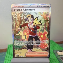 Pokemon Ethan's Adventure Supporter & Eevee Holo Card Lot 236/182 2023 - Image 3