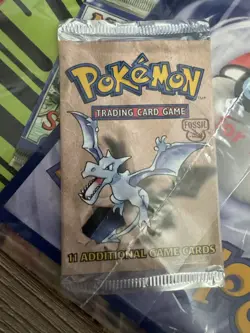 NEW FACTORY SEALED 2000 TOP DECK MAG + JUMBO POKEMON PIKACHU CARD + FOSSIL PACK - Image 5