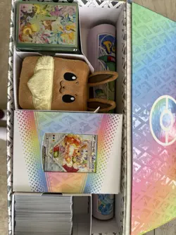 Prismatic Evolutions SPC & Eevee Playmat Deck Box Sleeves Pouch Promo & Cards - Image 1