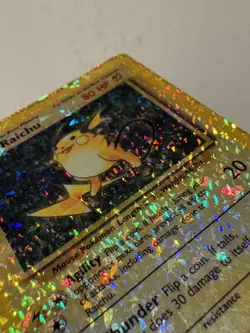 Raichu 14/102 Base Set Vending Sticker Holo Prism Vintage Pokemon Card - Image 3