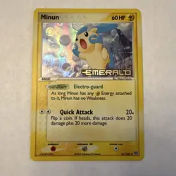Pokemon Minun 37/106 Emerald Reverse Holo Uncommon 60HP English Card - Image 1