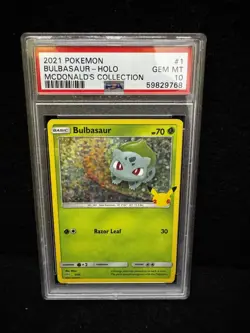 2021 Pokemon Mcdonalds Collection #1 Bulbasaur Holo PSA 10 Card GEM MINT - Image 1