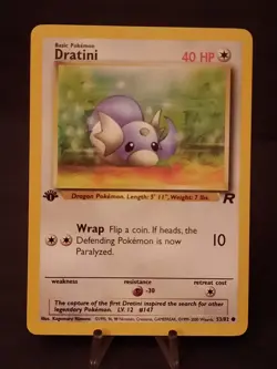 Pokemon Card TCG Dratini Regular 53/82 1st Edition Excellent Condition VLP-NM - Image 1