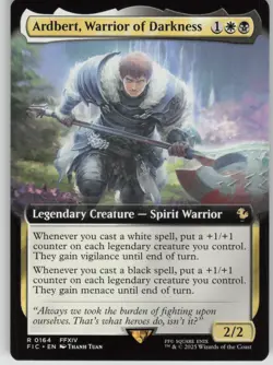 MTG Ardbert, Warrior of Darkness (Extended Art) R Commander: FINAL FANTASY 164 - Image 1
