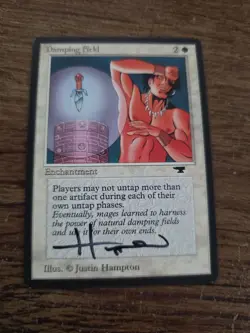 Damping Field Antiquties SIGNED By Justin Hampton Magic The Gathering - Image 1