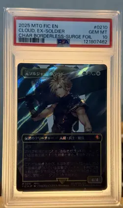 Magic: The Gathering Cloud, Ex-Soldier Borderless Surge Foil PSA 10 #0210 - Image 1