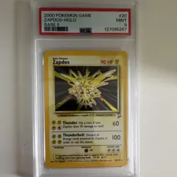 Pokemon Zapdos Base Set 2 Holo Rare 20/130 2000 PSA 9 English - Image 1