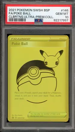 Pokemon Poke Ball Celebrations Ultra-Premium Coll. Full Art Promo SWSH146 PSA 10 - Image 1