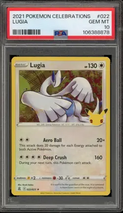 Pokemon Lugia Celebrations Holo Rare #022 PSA 10 Gem Mint - Image 1