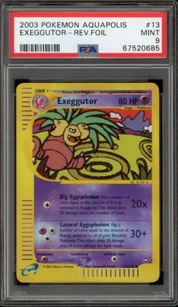 Pokemon Exeggutor Aquapolis Reverse Holo Rare #13 PSA 9 Mint - Image 1