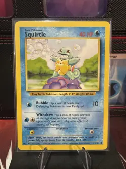 Pokemon TCG Squirtle Base Set 63/102 Regular 1999 Base Set, Trading card - Image 1