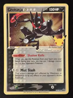 Pokemon TCG Celebrations Greninja SWSH144 Black Star Promo Holo - Image 1