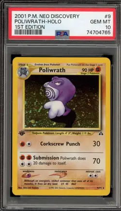 Pokemon Poliwrath Neo Genesis 1st Edition Holo Rare #9 PSA 10 Gem Mint - Image 1