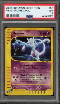 Pokemon Mewtwo Expedition Reverse Holo Rare #56 PSA 7 - Image 1