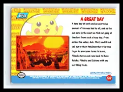 💥 Pokemon TCG A Great Day Pokemon Topps Pikachu's Vacation # 58 Blue Logo - Image 2