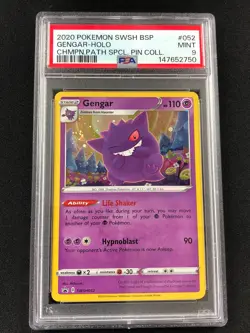 Pokemon 2020 Gengar Black Star Holo SWSH052 PSA 9 ! - Image 1