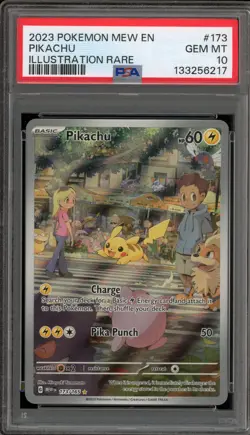 Pokemon Pikachu 151 MEW EN Illustration Rare #173 PSA 10 Gem Mint - Image 1