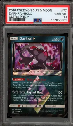 Pokemon Darkrai Prism Star Ultra Prism Holo Rare #77 PSA 10 Gem Mint - Image 1