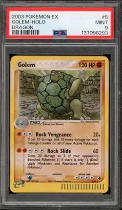 Pokemon Golem EX Dragon Holo Rare #5 PSA 9 Mint - Image 1